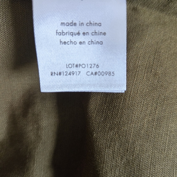 New Onia Womens Air Corset Linen-Blend Olive Midi Dress NWT - Picture 14 of 14